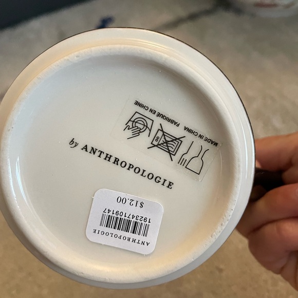 Anthropologie Bistro Tile Monogram Mug - Picture 3 of 3